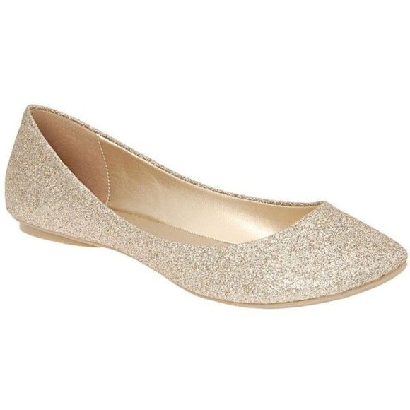 Call It Spring Gold Sparkly Ballet Flats